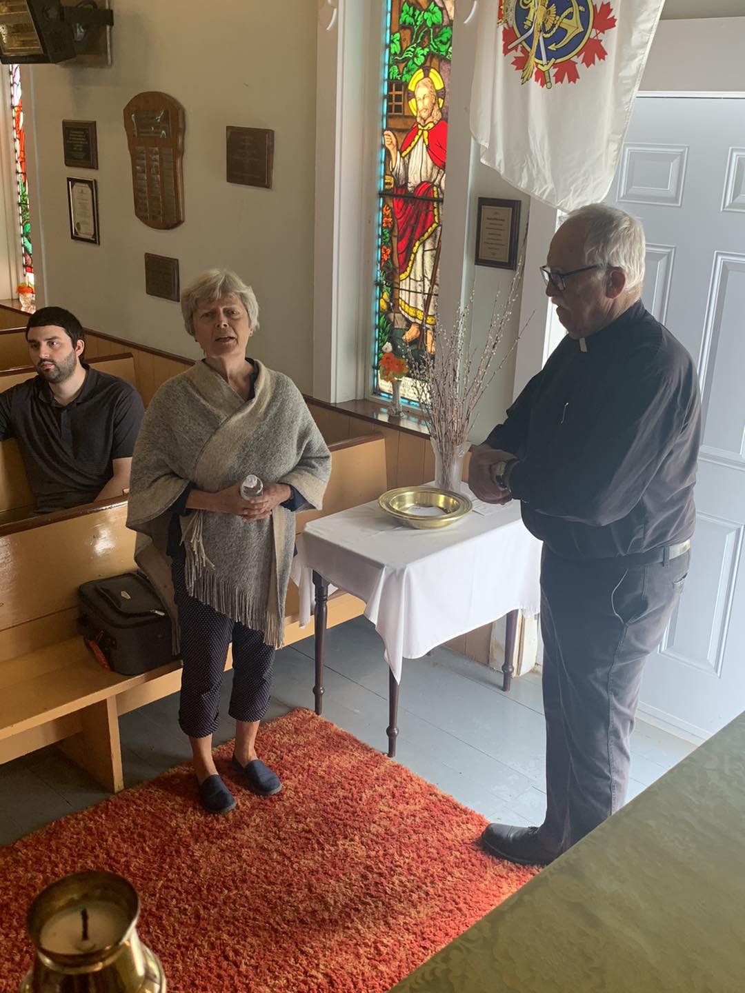 On Sunday, August 18, a Parish service was held at St. Mark's in Mill Cove. We had a lovely service led by Rev. Ann Turner and assisted by Rev. Jerry Cavanaugh and Clair MacInnis. Vases of nasturtiums were placed on the window sills of each stained-glass window in the nave of the church in memory of Joanne Eldershaw's mother, Mabel Johnson. Nasturtiums were Mabel's favourite flower.